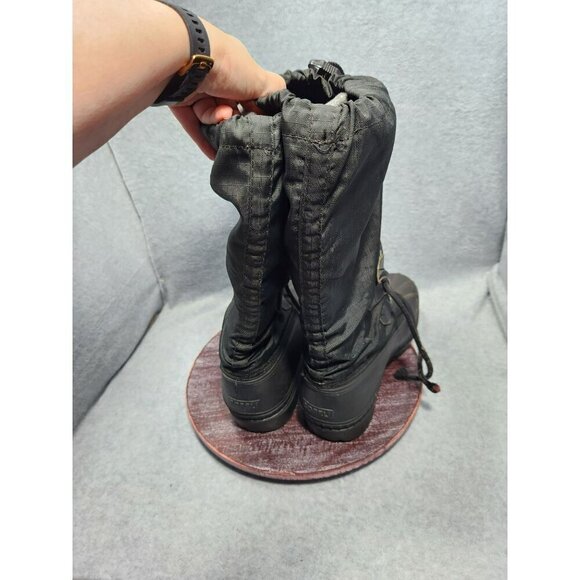 Sorel Women's Waterproof Winter Boots Size 8 Black Nylon & Rubber Snow Shoes - Picture 4 of 12